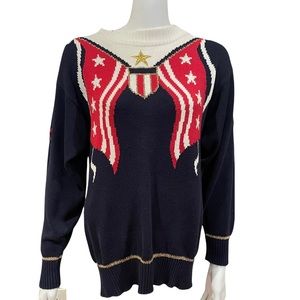 Vintage Patriotic Chunky Knit USA Sweater | Brand: Mondi -- Size: 40